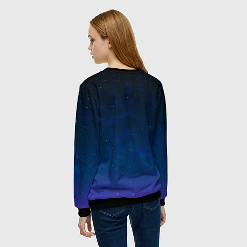 Женский свитшот Санта Клаус с двумя подарками / 3D-Черный – фото 4