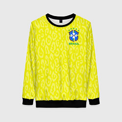 Свитшот женский Форма сборной Бразилии ЧМ 2022, цвет: 3D-черный