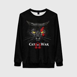 Свитшот женский Cat of war collab, цвет: 3D-черный