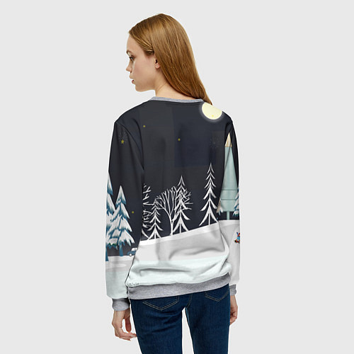 Женский свитшот Заяц и морковка / 3D-Меланж – фото 4