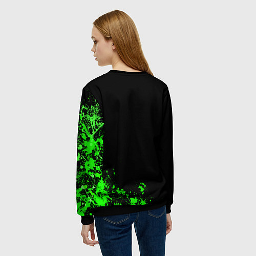 Женский свитшот Razer брызги / 3D-Черный – фото 4
