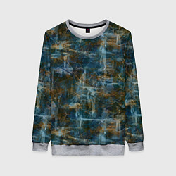 Женский свитшот Синий и коричневый абстрактный гранжевый