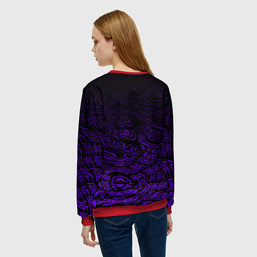 Женский свитшот Геншин импакт: Райдэн в современности / 3D-Красный – фото 4