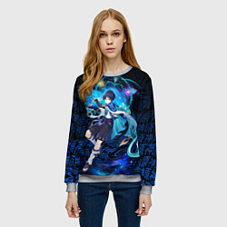 Свитшот женский Странник - Скарамучча, цвет: 3D-меланж — фото 2