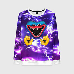 Свитшот женский Хагги Вагги и молнии, цвет: 3D-белый