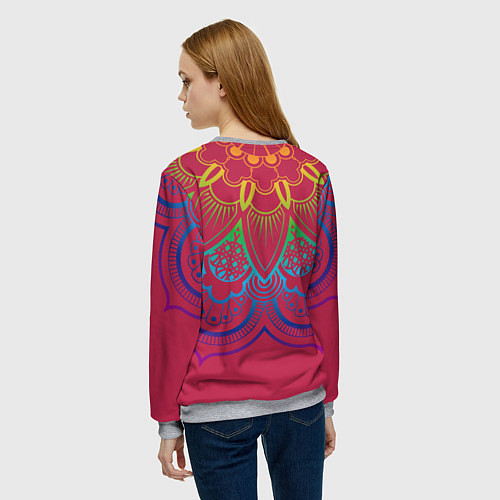 Женский свитшот Viva magenta mandala / 3D-Меланж – фото 4