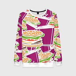 Женский свитшот Комбо фастфуд паттерн