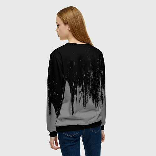 Женский свитшот Алла - в красной рамке на темном / 3D-Черный – фото 4