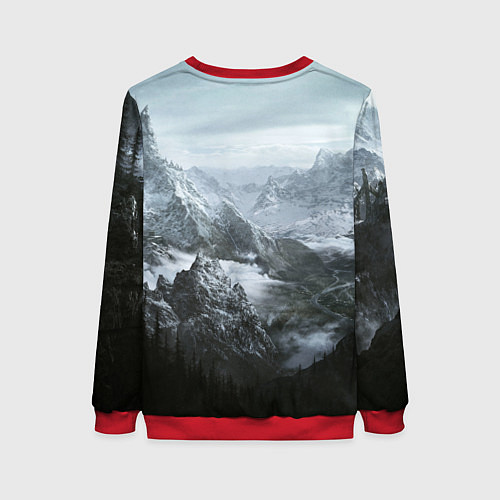 Женский свитшот Природа Скайрима / 3D-Красный – фото 2