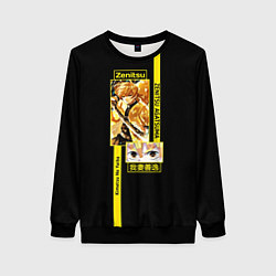 Свитшот женский Зеницу Агацуме - Клинок, рассекающий демонов, цвет: 3D-черный