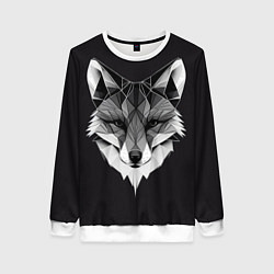 Свитшот женский Lowpoly fox, цвет: 3D-белый