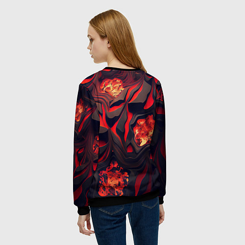 Женский свитшот Застывающая лава / 3D-Черный – фото 4
