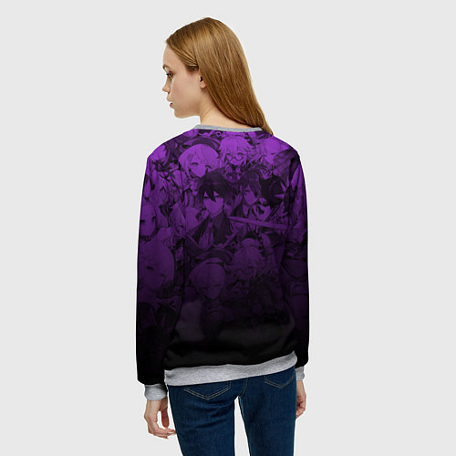 Женский свитшот Сёгун Райдэн - архонт инадзумы / 3D-Меланж – фото 4