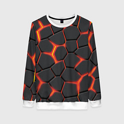 Свитшот женский Неоновый разлом - жёлтый, цвет: 3D-белый