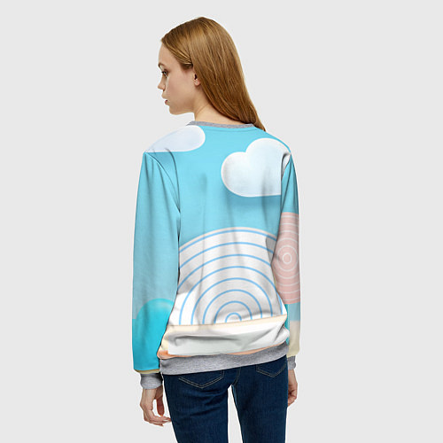 Женский свитшот Единорог со звездочкой / 3D-Меланж – фото 4