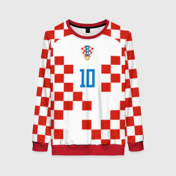 Свитшот женский Лука Модрич форма сборной Хорватии, цвет: 3D-красный