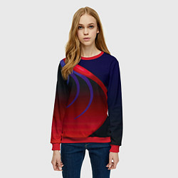 Свитшот женский Красные и синие щупальца, цвет: 3D-красный — фото 2