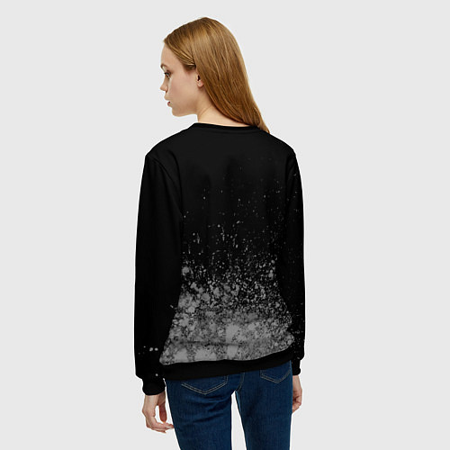 Женский свитшот Елена - в красной рамке на темном / 3D-Черный – фото 4