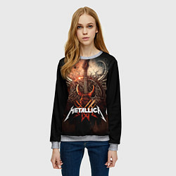 Свитшот женский Metallica гитара и логотип, цвет: 3D-меланж — фото 2