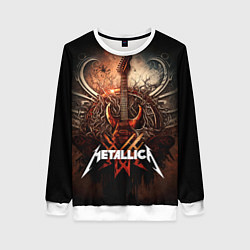 Свитшот женский Metallica гитара и логотип, цвет: 3D-белый