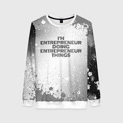 Свитшот женский Im doing entrepreneur things: на светлом, цвет: 3D-белый