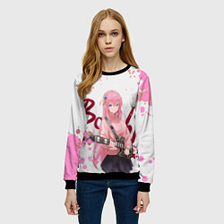 Свитшот женский Красотка Хитори Гото - Одинокий рокер, цвет: 3D-черный — фото 2