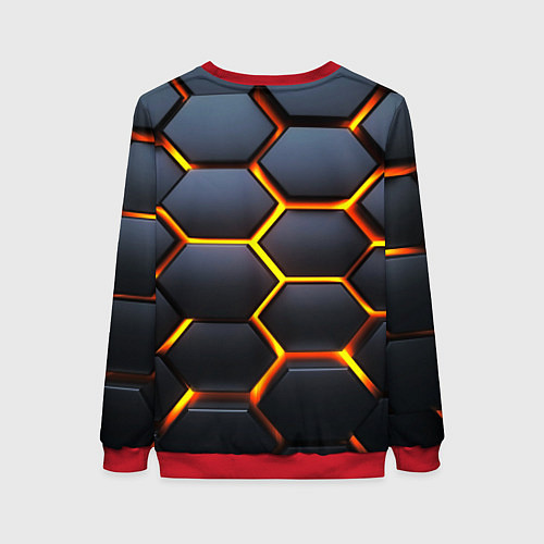 Женский свитшот Плиты брони / 3D-Красный – фото 2