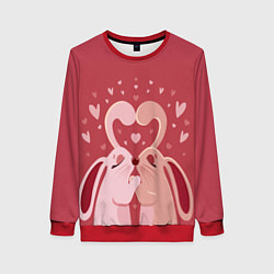 Женский свитшот Зайчики на День святого валентина