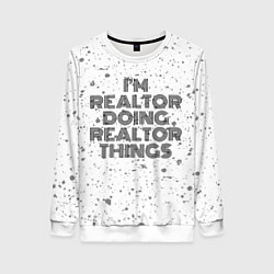 Свитшот женский Im doing realtor things: на светлом, цвет: 3D-белый
