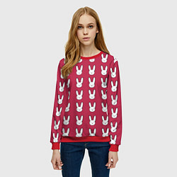 Свитшот женский Bunny Pattern red, цвет: 3D-красный — фото 2