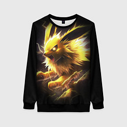 Свитшот женский Покемон Джолтеон и молния, цвет: 3D-черный