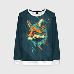 Свитшот женский Загадочный лис, цвет: 3D-белый