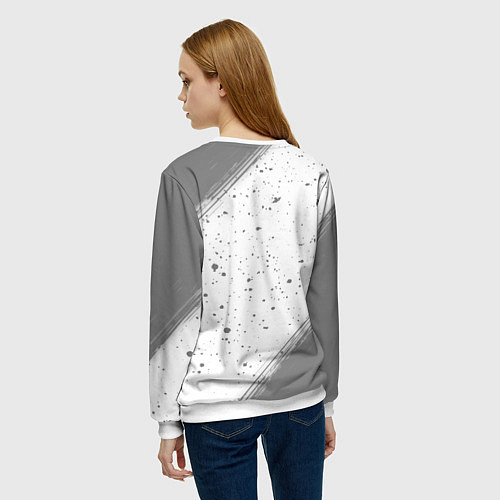 Женский свитшот Бизнесмен за работой - на светлом фоне / 3D-Белый – фото 4