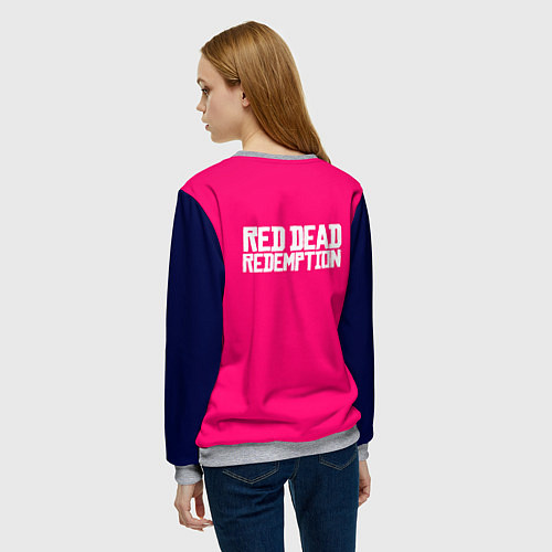 Женский свитшот Red Dead Redemption in neon style / 3D-Меланж – фото 4