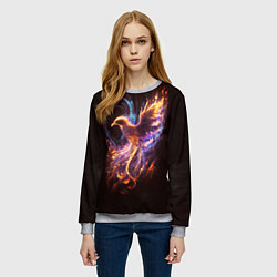 Свитшот женский Алый Феникс, цвет: 3D-меланж — фото 2