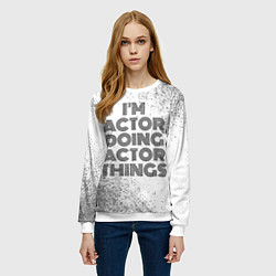 Свитшот женский I am doing actor things, цвет: 3D-белый — фото 2