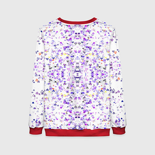 Женский свитшот Сердечки паттерн / 3D-Красный – фото 2