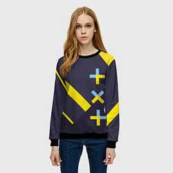 Свитшот женский TXT yellow geometry, цвет: 3D-черный — фото 2