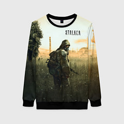 Свитшот женский STALKER Одиночка утром на ЧАЭС, цвет: 3D-черный