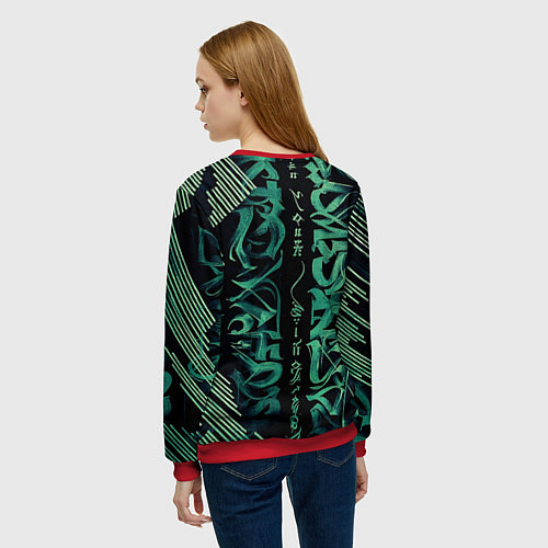 Женский свитшот Каллиграфический / 3D-Красный – фото 4