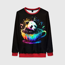 Свитшот женский Панда в кружке, цвет: 3D-красный
