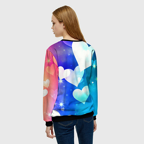 Женский свитшот Dreamy Hearts Multicolor / 3D-Черный – фото 4