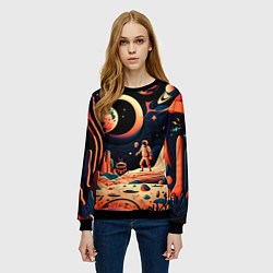 Свитшот женский Покорение космоса, цвет: 3D-черный — фото 2