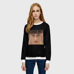 Свитшот женский Boulevard Depo - сертоловский токсик, цвет: 3D-белый — фото 2