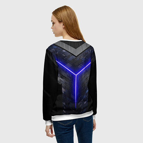 Женский свитшот Лучевая подсветка неон / 3D-Белый – фото 4
