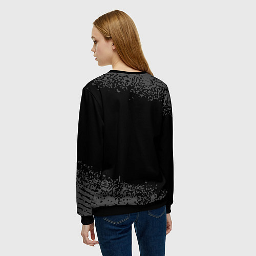 Женский свитшот Варвара и желтый символ СССР со звездой / 3D-Черный – фото 4