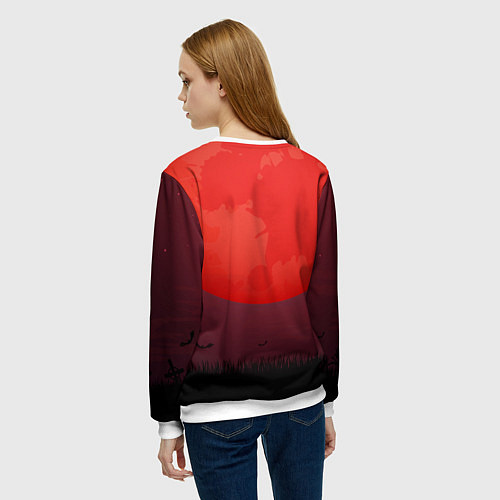 Женский свитшот Король и шут красная луна / 3D-Белый – фото 4