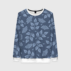 Свитшот женский Цветочный набор с насекомыми, цвет: 3D-белый