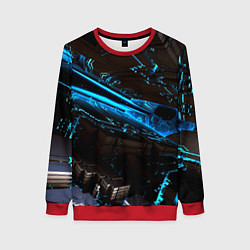 Свитшот женский Digital space abstraction, цвет: 3D-красный