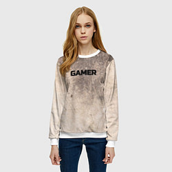 Свитшот женский Первый игрок, цвет: 3D-белый — фото 2